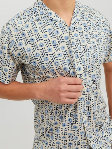 JACK & JONES Comfort fit Button Up Shirt 'BLULANDON' in Beige