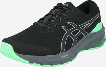 Chaussure de course ASICS en noir : devant