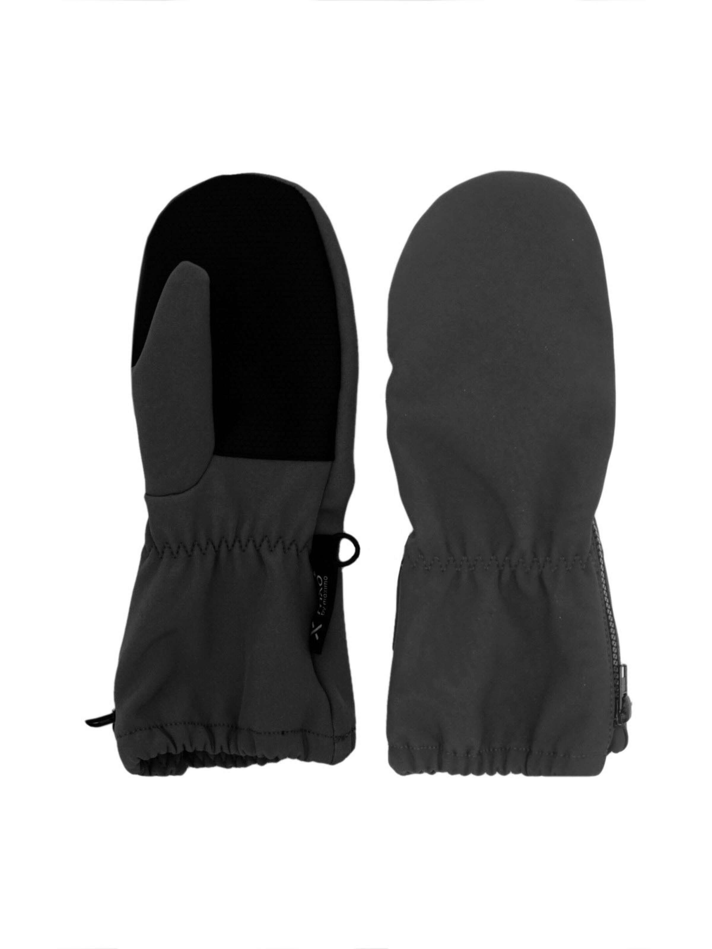 MAXIMO Handschuhe 'MINI-Fausthandschuhe,Softshell Reißverschluß'‌‌‌‌‌‌‌‌ in Schwarz: Vorderseite