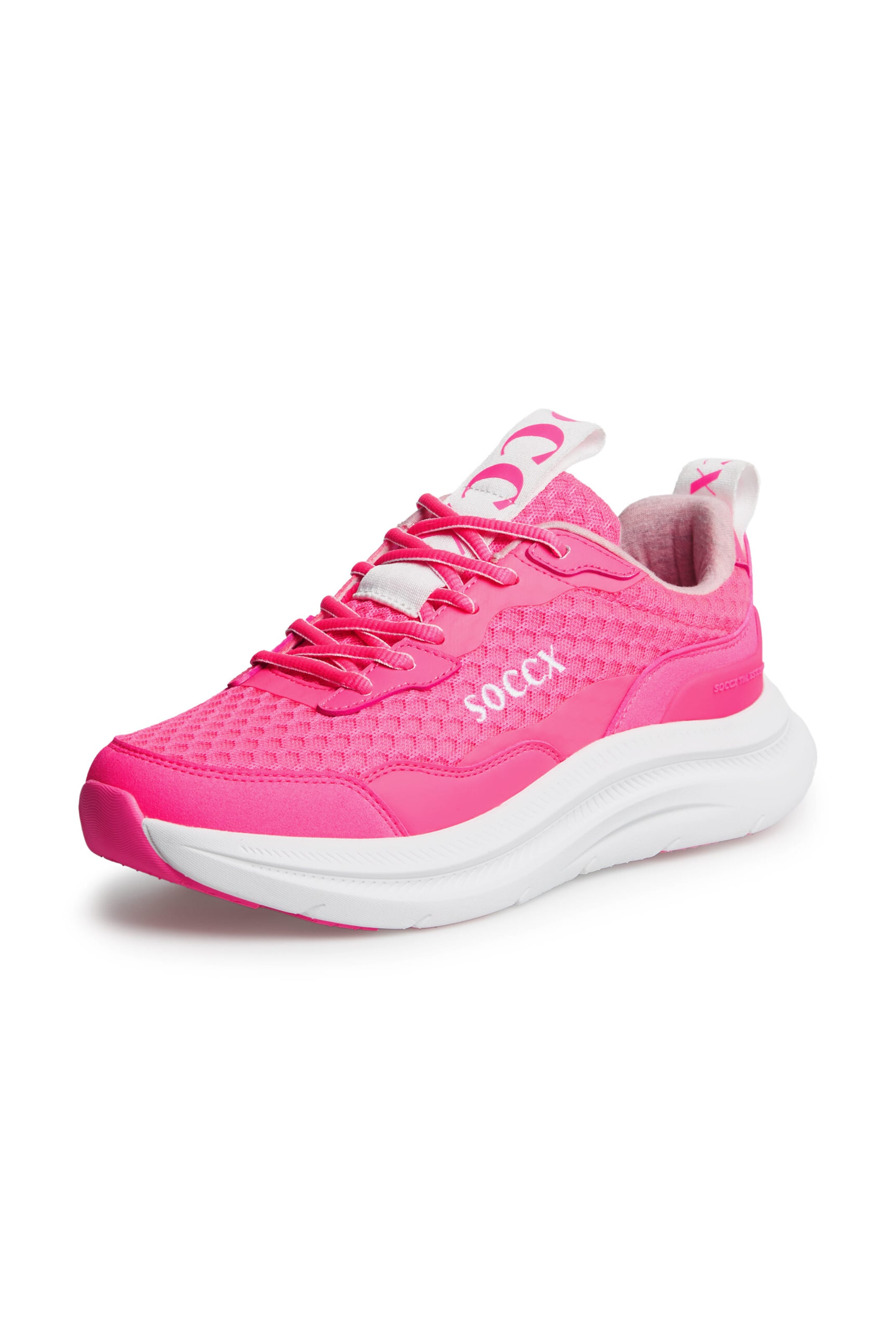 Soccx Sneaker im Mesh-Design mit Logostick in pink, Produktansicht