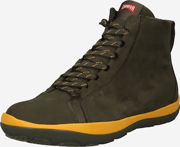 CAMPER Lace-Up Boots in Green: front