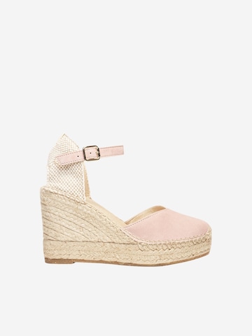 Alhamas - Sandalias con hebilla 'Alpargata Cuña 10 cm' en rosa: frente
