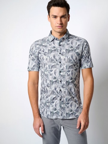 DESOTO Slim fit Button Up Shirt in Grey: front