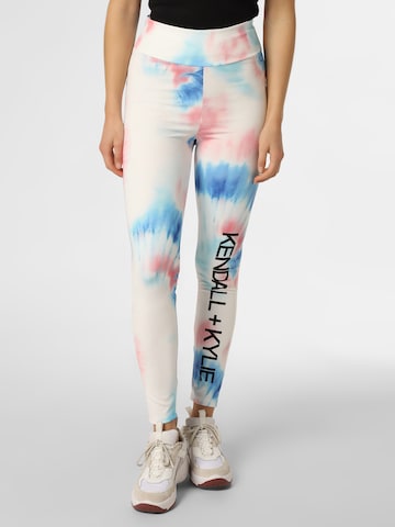 KENDALL + KYLIE Skinny Workout Pants in White: front