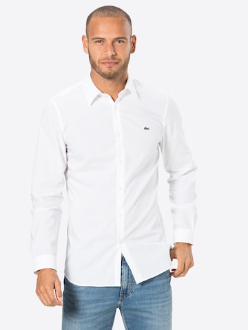 LACOSTE Regular fit Button Up Shirt in White: front