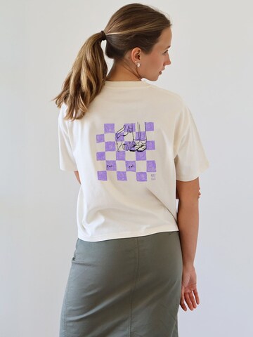 Kultgut Shirt 'Snooze' in Beige