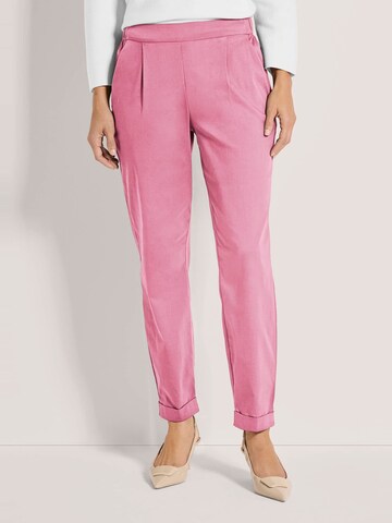 MADELEINE Tapered Bandplooibroek in Roze: voorkant