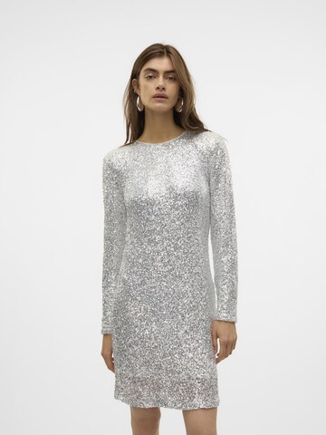 Robe de cocktail 'LIMA' VERO MODA en argent : devant