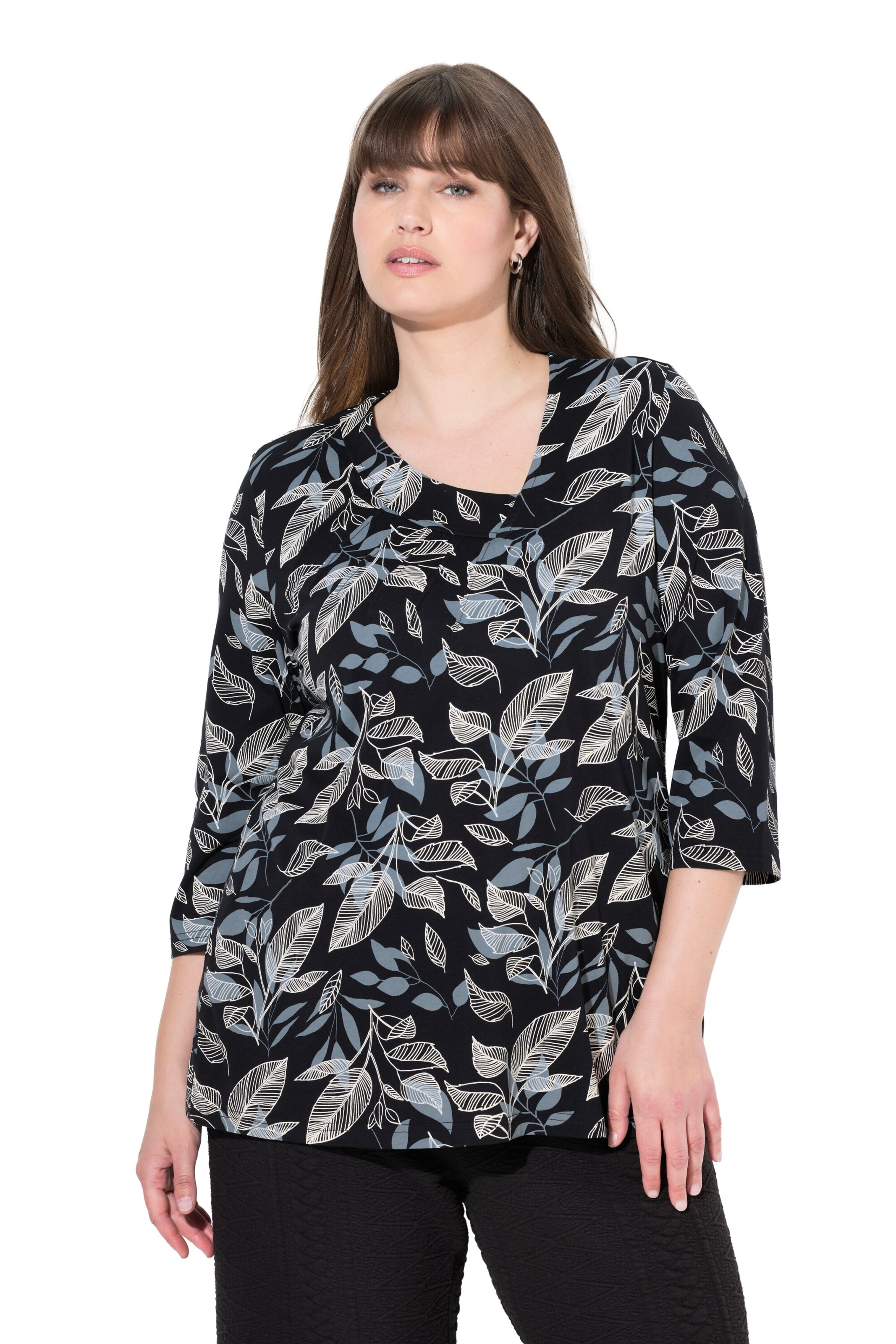 Ulla Popken Blouse in Zwart: voorkant
