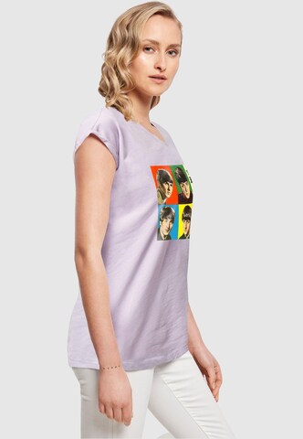 Merchcode T-Shirt 'Beatles - 4 Colored' in Lila