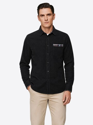 ALLTHEMEN Regular fit Button Up Shirt 'Tupfer' in Black