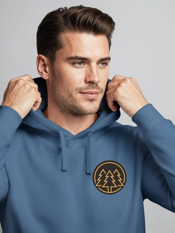 Neverless Sweatshirt 'Bäume Badge' in Blau