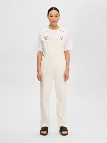 SELECTED Regular Tuinbroek jeans 'Vinnie' in Wit: voorkant