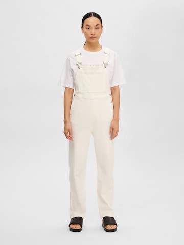 SELECTED FEMME - Regular Jardineira de ganga 'Vinnie' em branco: frente