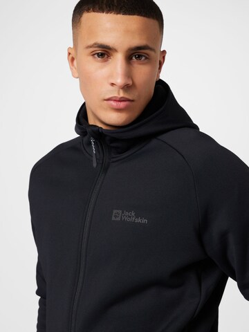 JACK WOLFSKIN Athletic Fleece Jacket 'Baiselberg' in Black