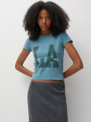 T-shirt Pull&Bear en bleu : devant