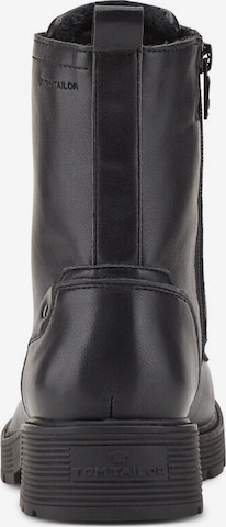 TOM TAILOR Lace-Up Ankle Boots in Black