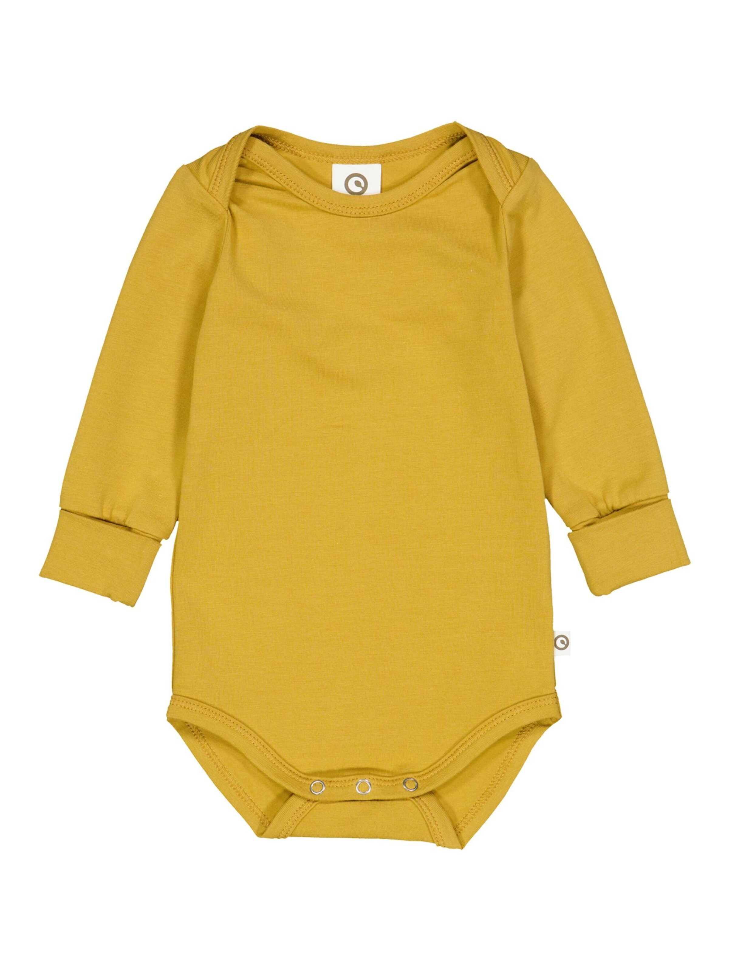 Barboteuse / body Müsli by GREEN COTTON en jaune : devant