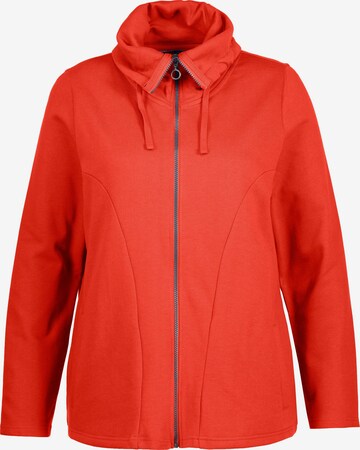 Ulla Popken Zip-Up Hoodie in Red: front