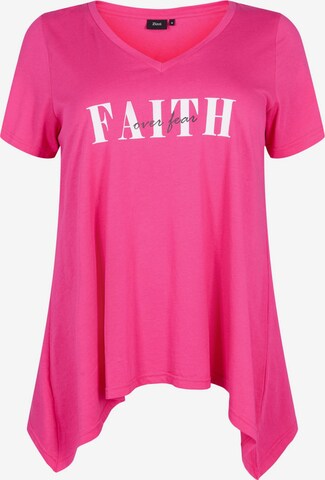 Zizzi Shirt 'Danna' in Roze: voorkant