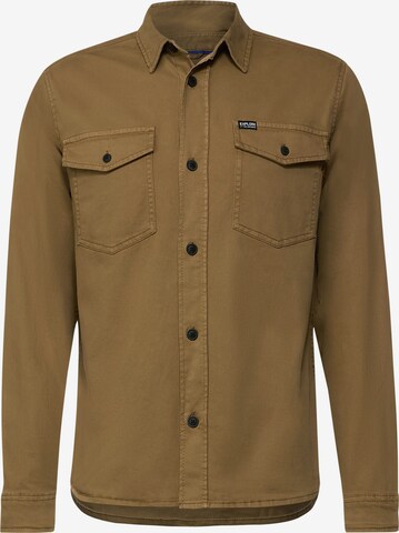 Street One MEN Regular fit Button Up Shirt in Brown: front