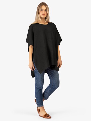 Rainbow Cashmere Cape in Schwarz