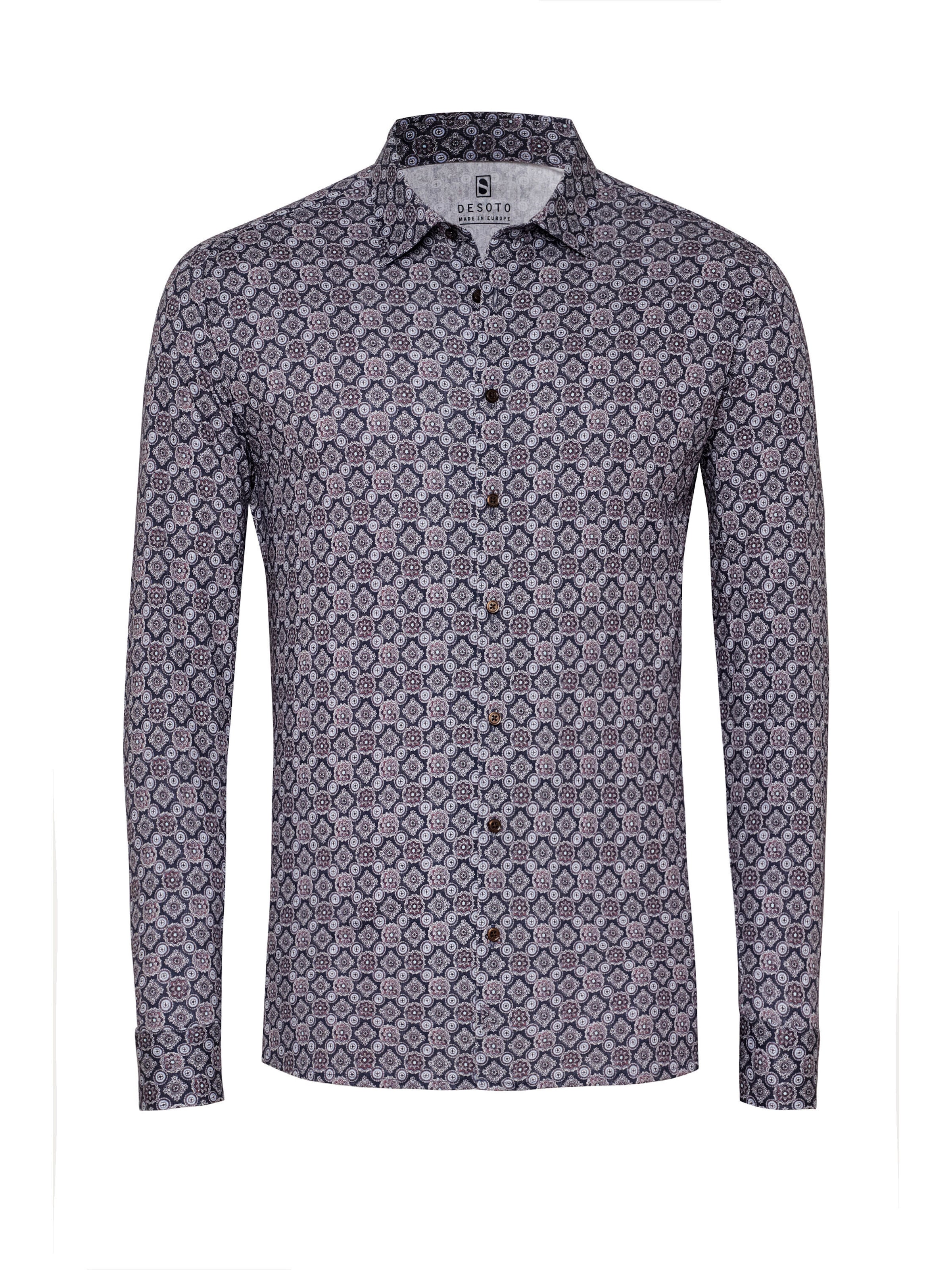 DESOTO Slim fit Button Up Shirt in Blue: front