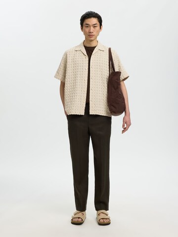 SELECTED Comfort Fit Hemd in Beige