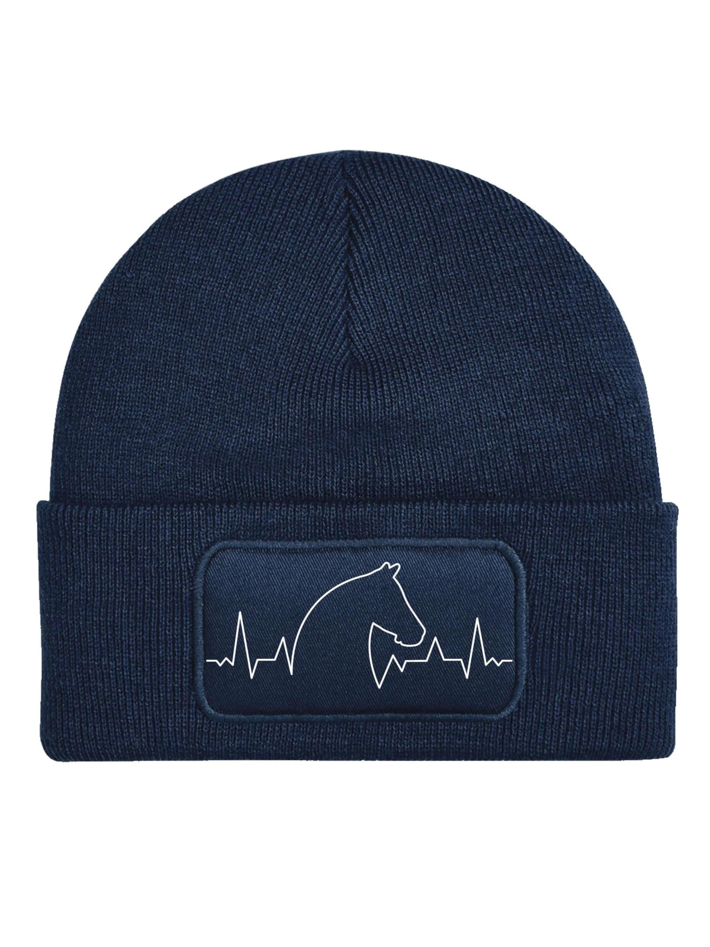 Youth Designz Beanie 'Heartbeat Pferd' in Blue: front