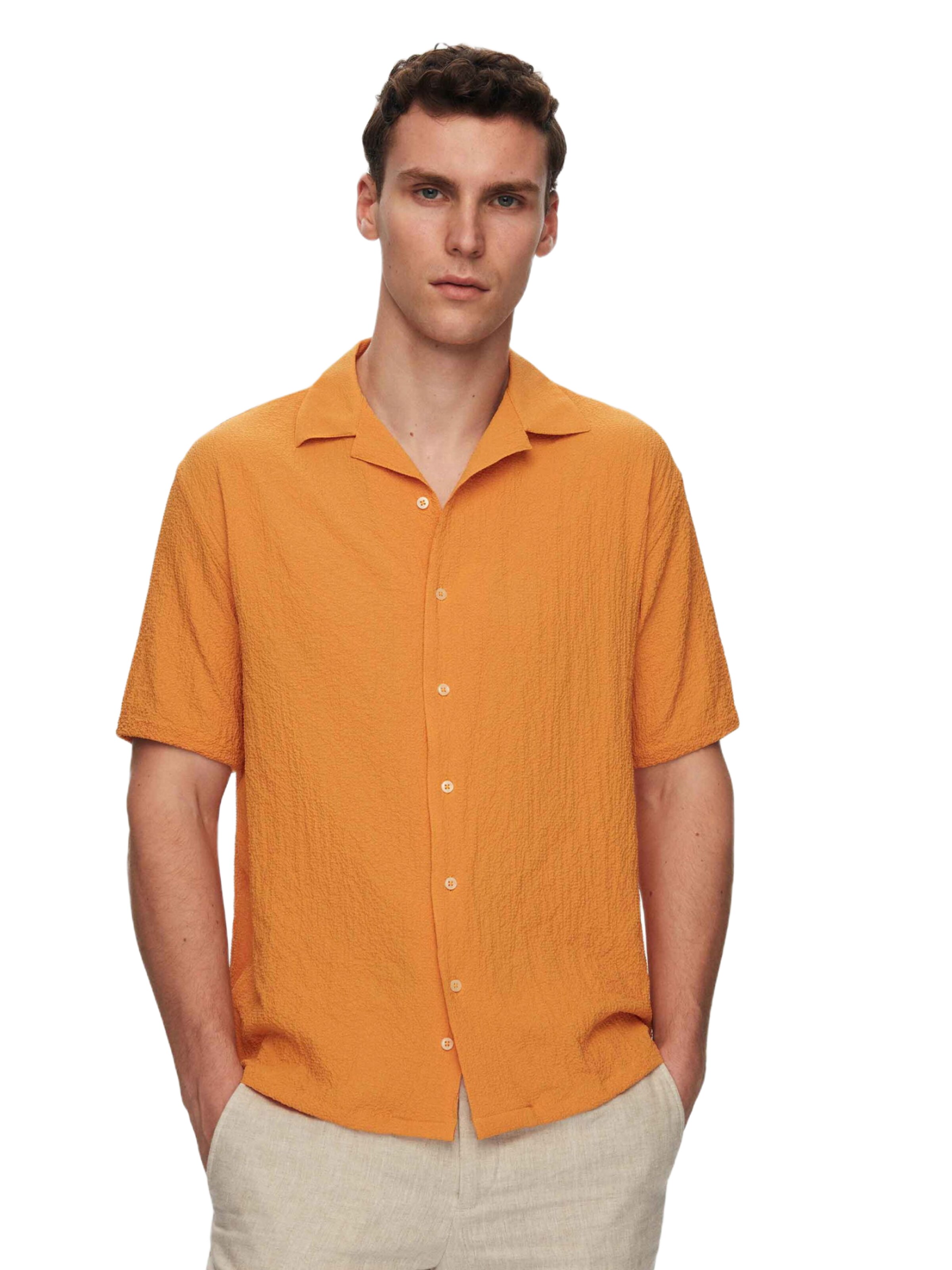 D’S Damat Regular Fit Hemd in Orange: Vorderseite