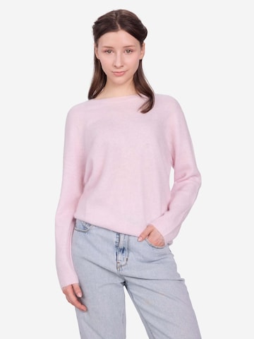 BELLEMERE NEW YORK Pullover 'Pullover aus gebürsteter Seide und Kaschmir mit Rundhalsausschnitt'‌‌‌‌‌‌‌‌‌‌ in Pink: Vorderseite