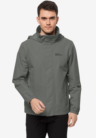 JACK WOLFSKIN Outdoor jacket 'Stormy Point' in Grey: front