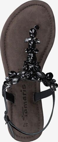 TAMARIS T-Bar Sandals in Black
