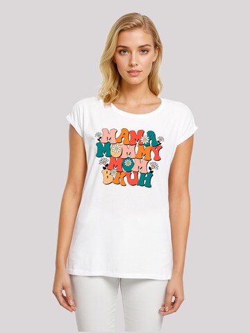 F4NT4STIC Shirt 'Mothers Day Floral Accent Mom Life Humor Trendy Aesthetic' in Wit: voorkant