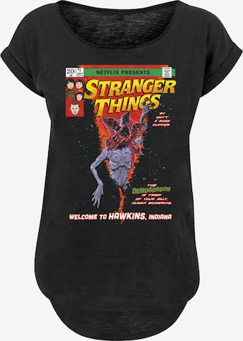 F4NT4STIC Shirt 'Stranger Things Comic Cover Netflix TV Series' in Zwart: voorkant