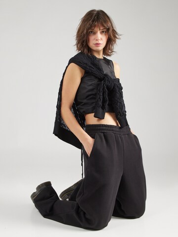 WEEKDAY Wide leg Broek in Zwart