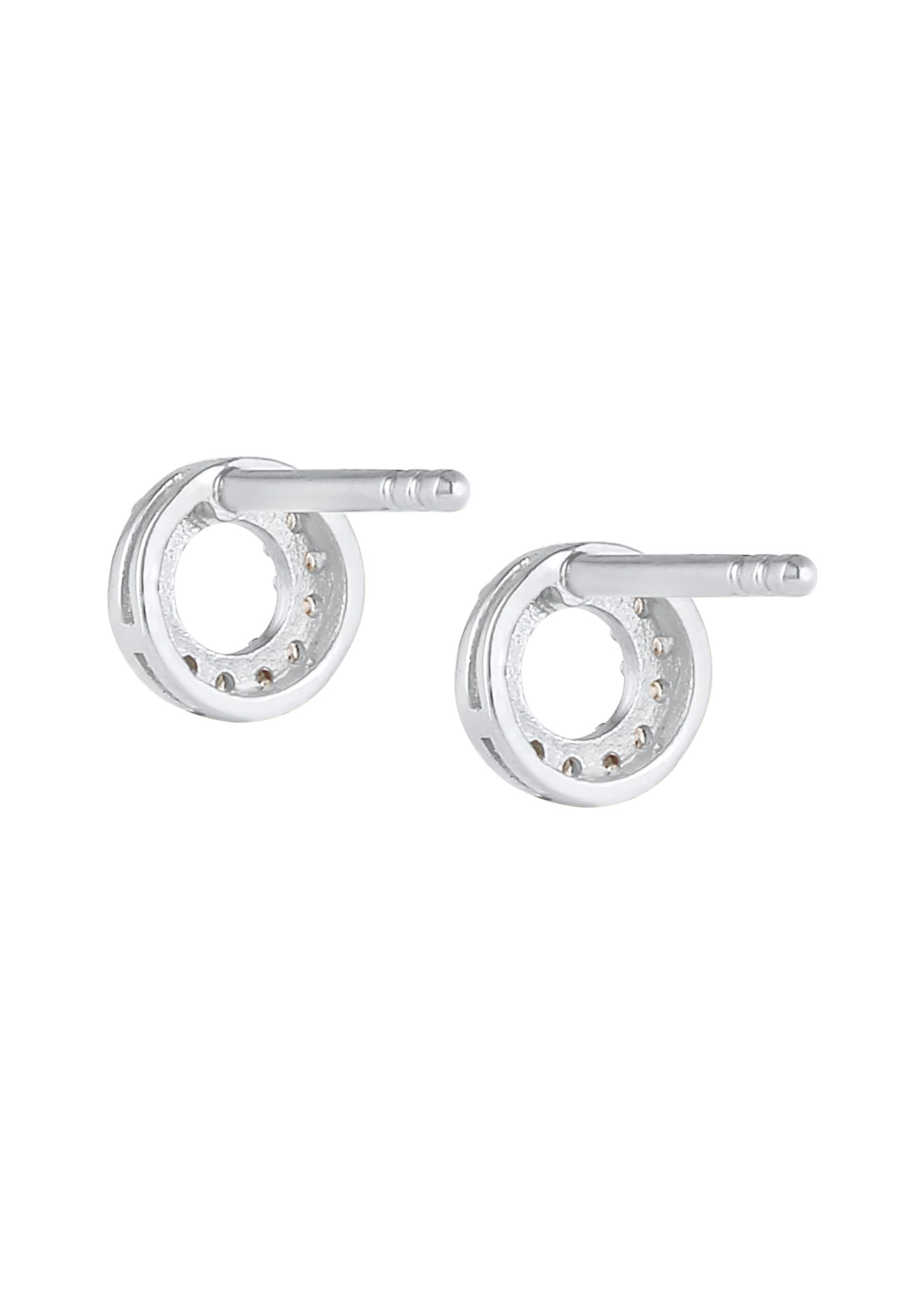 Elli DIAMONDS Earrings 'Kreis' in Silver
