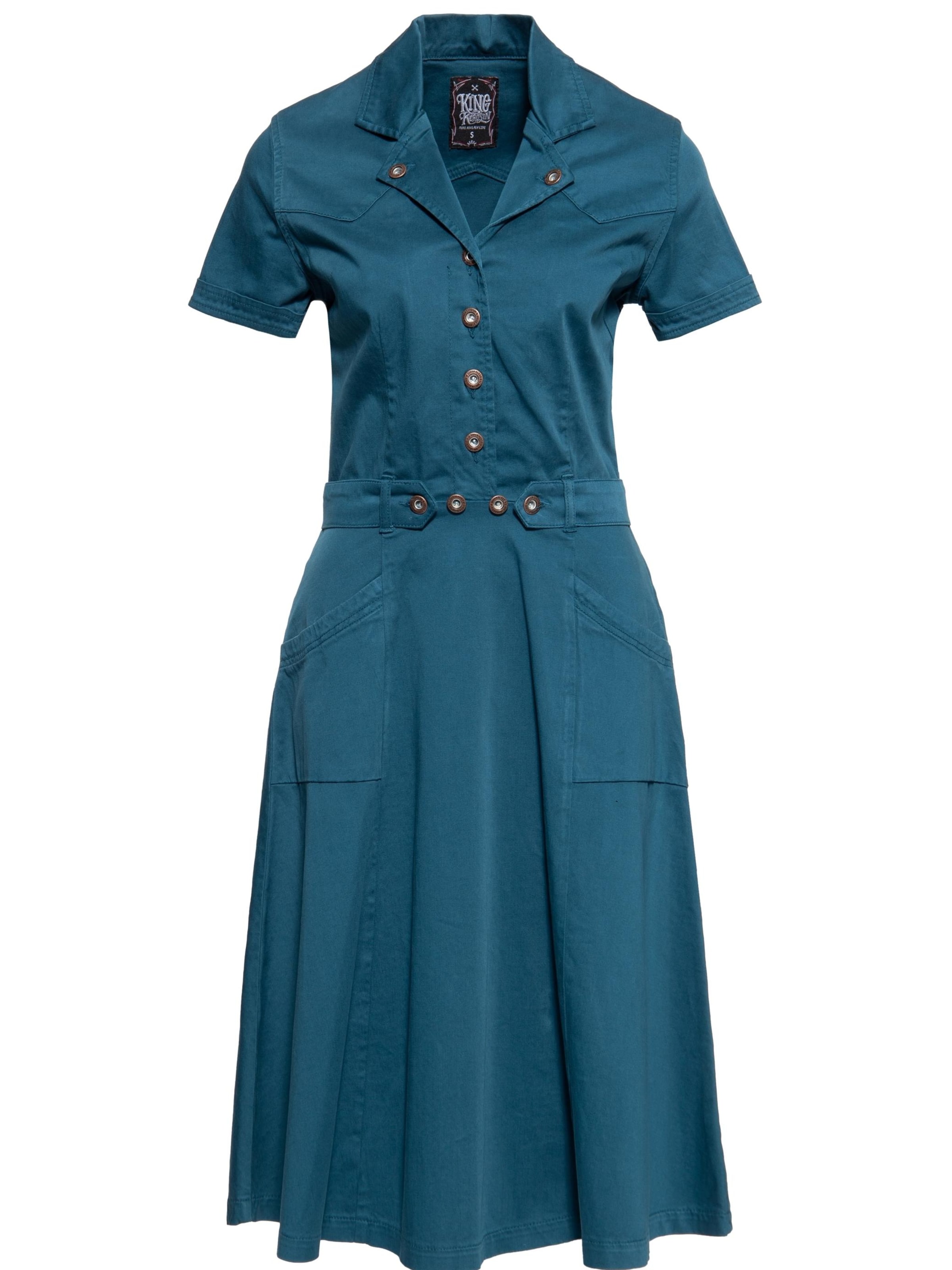 Queen Kerosin Dress in Blue: front