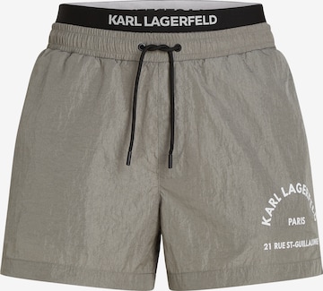 Karl Lagerfeld - Calções de banho 'Rue St-Guillaume Double Waistband' em cinzento: frente
