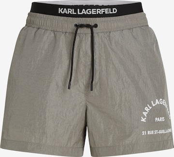 Karl LagerfeldKupaće hlače 'Rue St-Guillaume Double Waistband' - siva boja: prednji dio