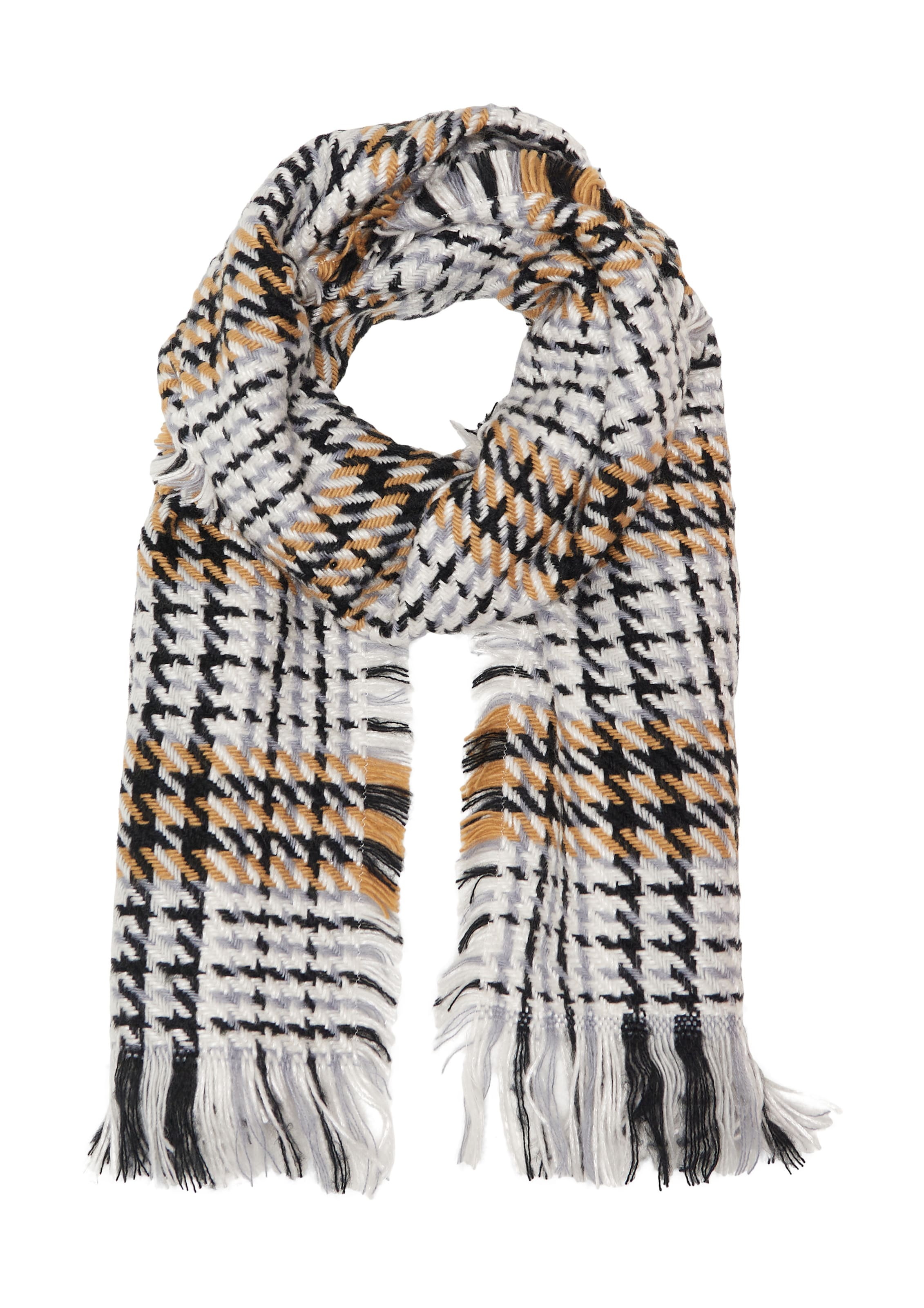 COMMA Schal in hellbraun / schwarz / weiß, Produktansicht