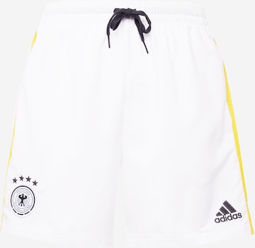 ADIDAS SPORTSWEAR Regular Workout Pants 'DFB DNA' in White: front