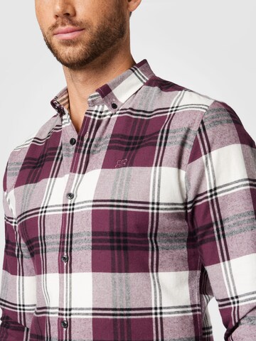 River Island Slim fit Button Up Shirt in Purple