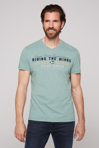 CAMP DAVID Shirt 'Paragliding Cape Town' in Green: front
