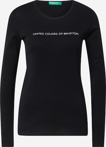 UNITED COLORS OF BENETTON Shirt in Zwart: voorkant