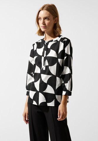 STREET ONE Blouse in Zwart: voorkant