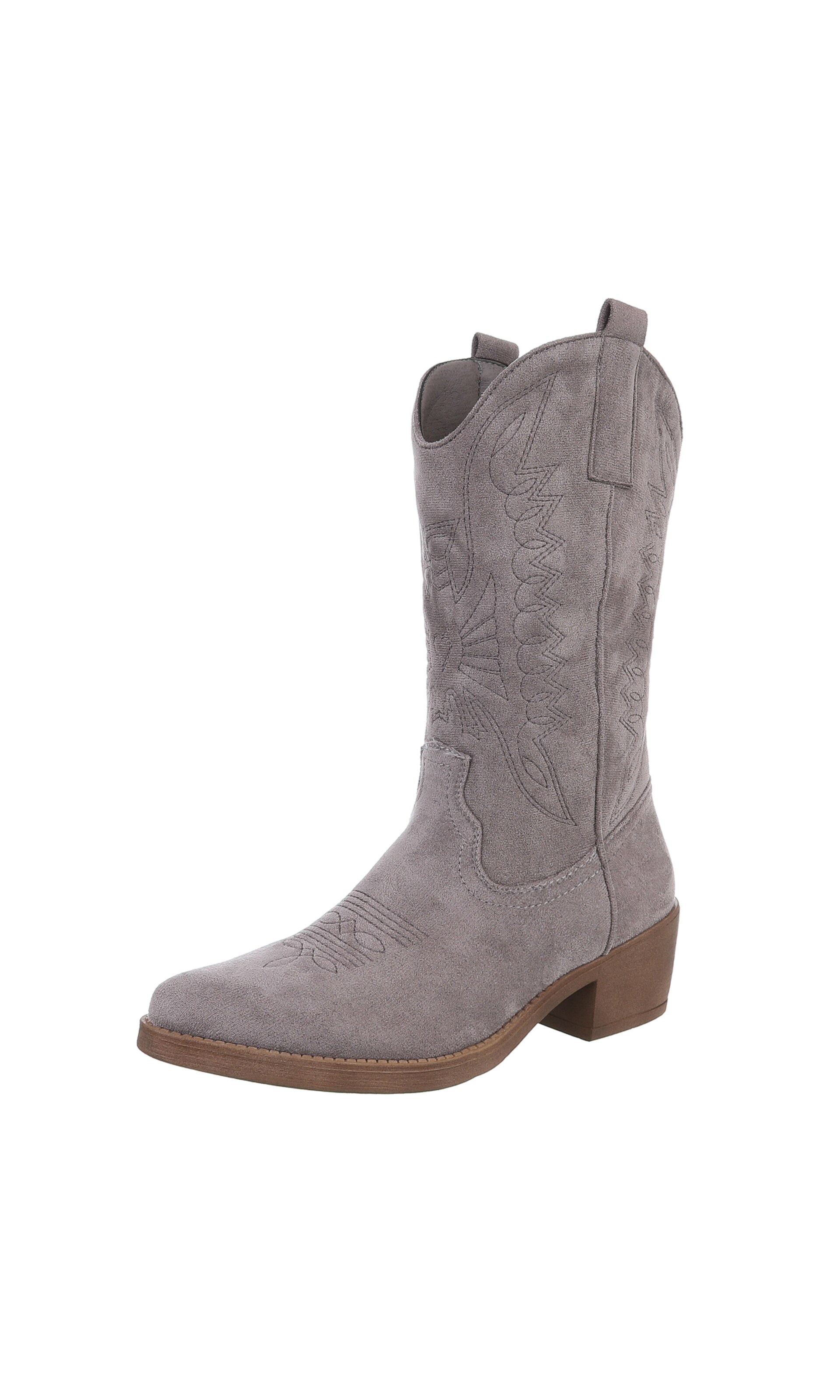 Ital-Design Cowboy Boots in Grey: front
