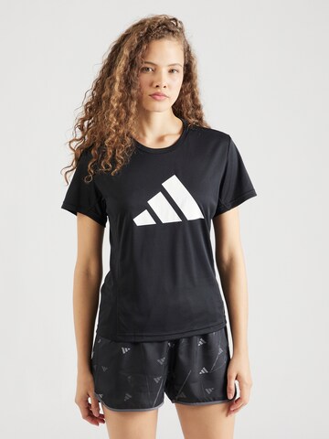 ADIDAS PERFORMANCE - Camiseta funcional 'Run It' en negro: frente