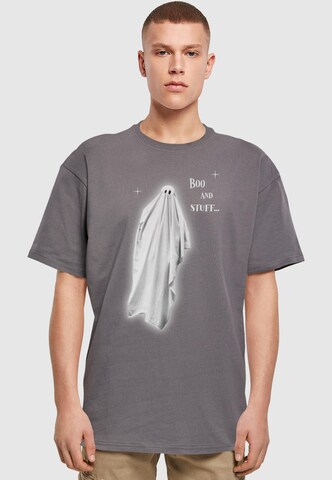 Merchcode Shirt 'Halloween - Boo And Stuff' in Grey: front