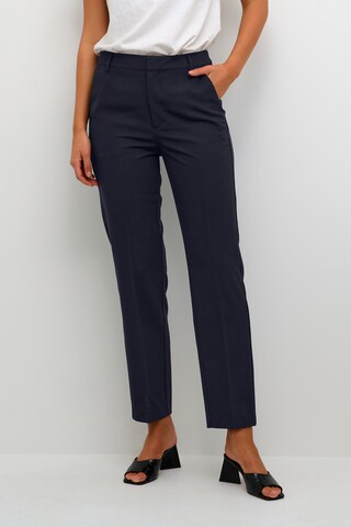 Kaffe Regular Pleated Pants 'Sakura' in Blue: front